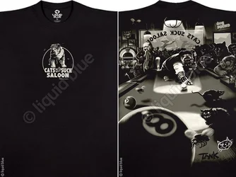  CATS SUCK SALOON-STREET LIFE-T-SHIRT-BLACK